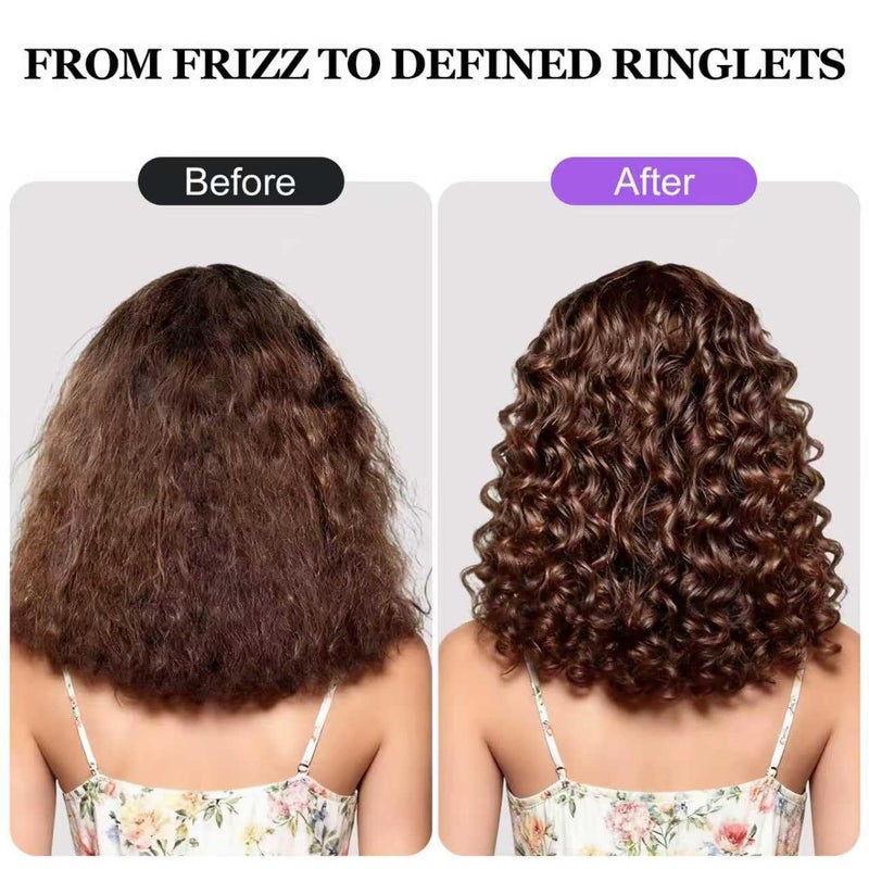 Weldilgit Curl Defining Brush for Thick Coily Hair, Firm-Bristle TPEE Detangling Brush for Coarse 4A–4C Curls, Dual-Sided Wide & Narrow Tooth Brush for Wet & Dry Curl Shaping– Women & Men (2054-Pale Lilac) - Image 4